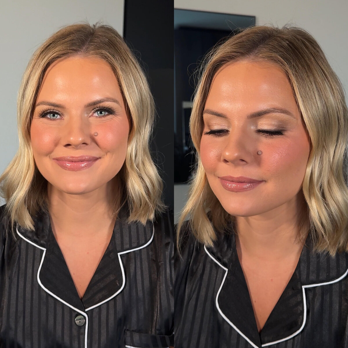 bridal party makeup blonde