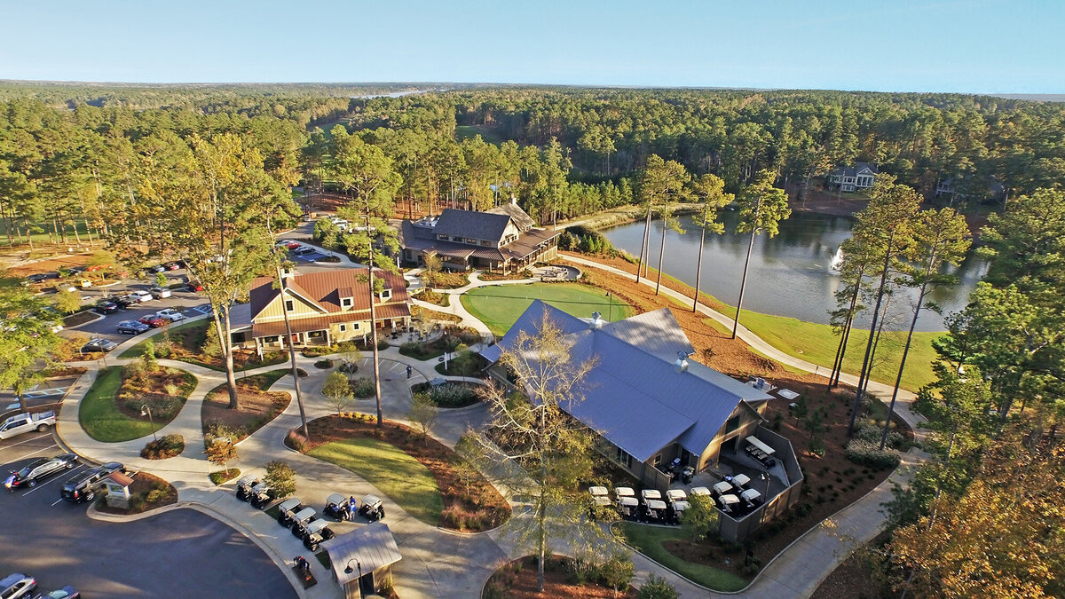 Aerial view of the National Village at Reynolds Lake Oconee
