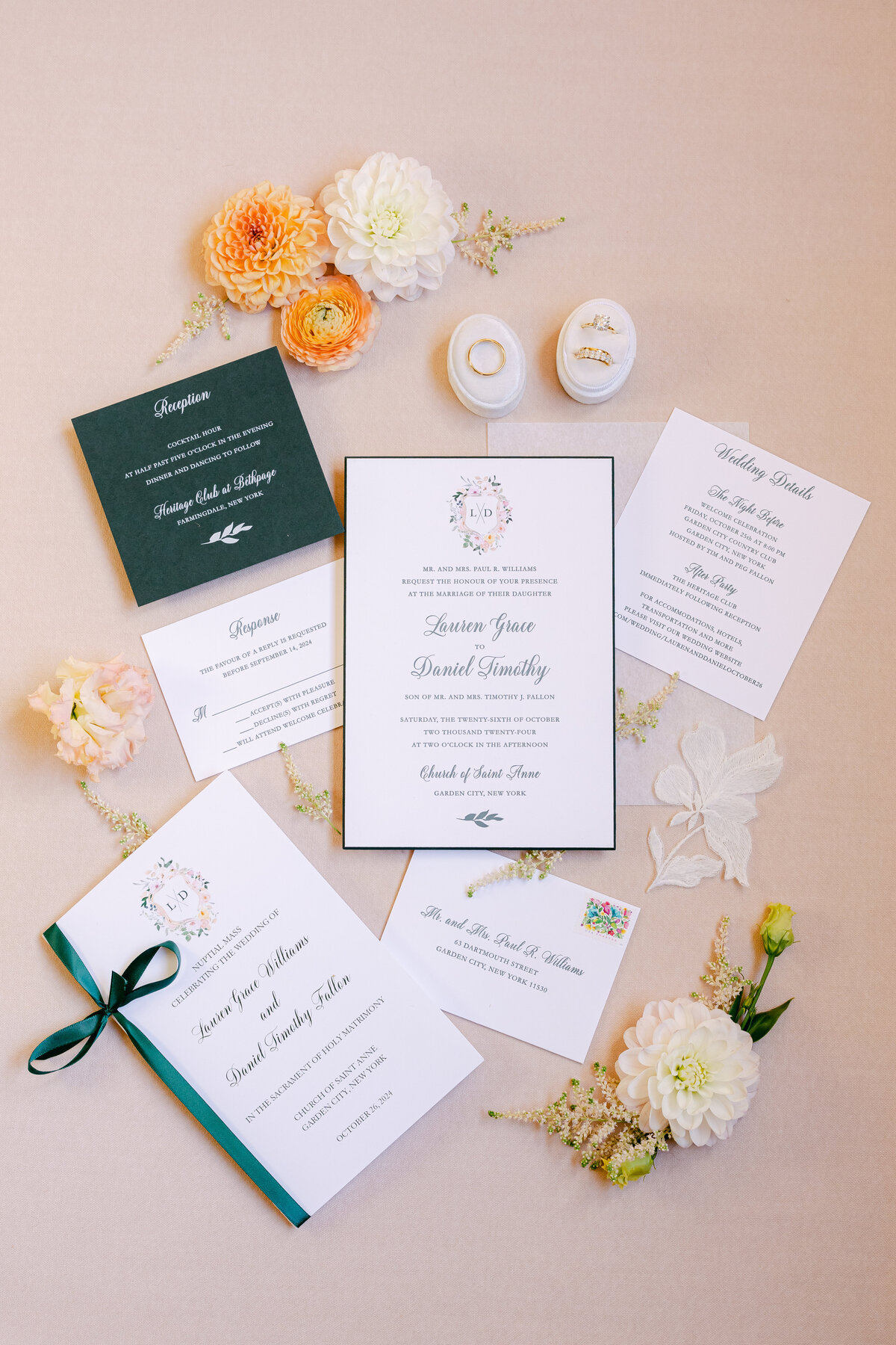 Heritage Club of Bethpage Fien Art Wedding Photographer, Wedding Flatlay, Wedding Invitations Long Island NY