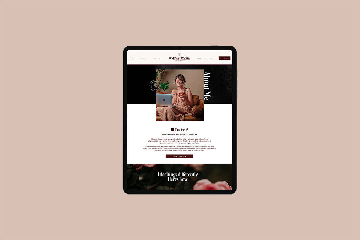 Acne Naturopath Website Mockup