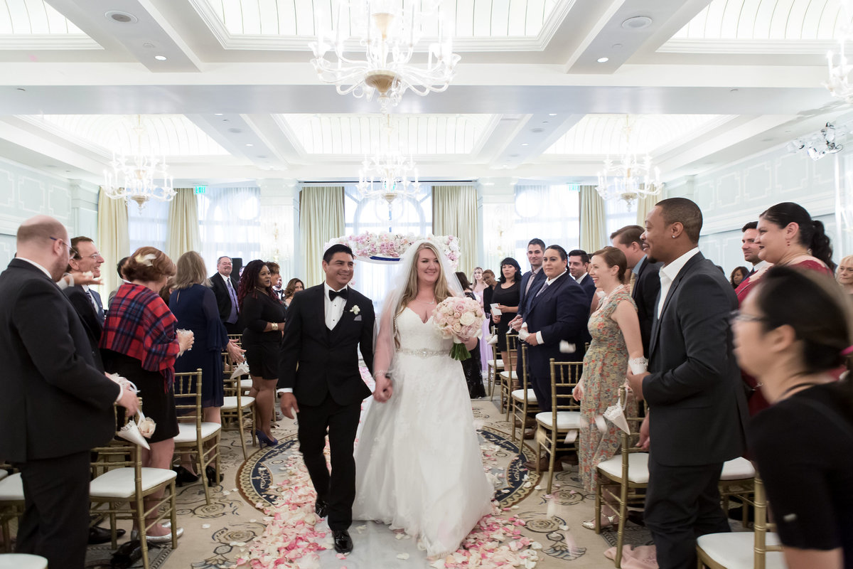 exiting the ceremony aisle