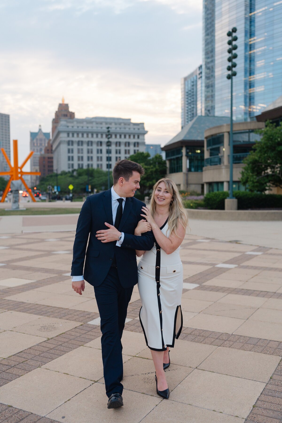 Downtown District Milwaukee Elegant Engagement Session-22