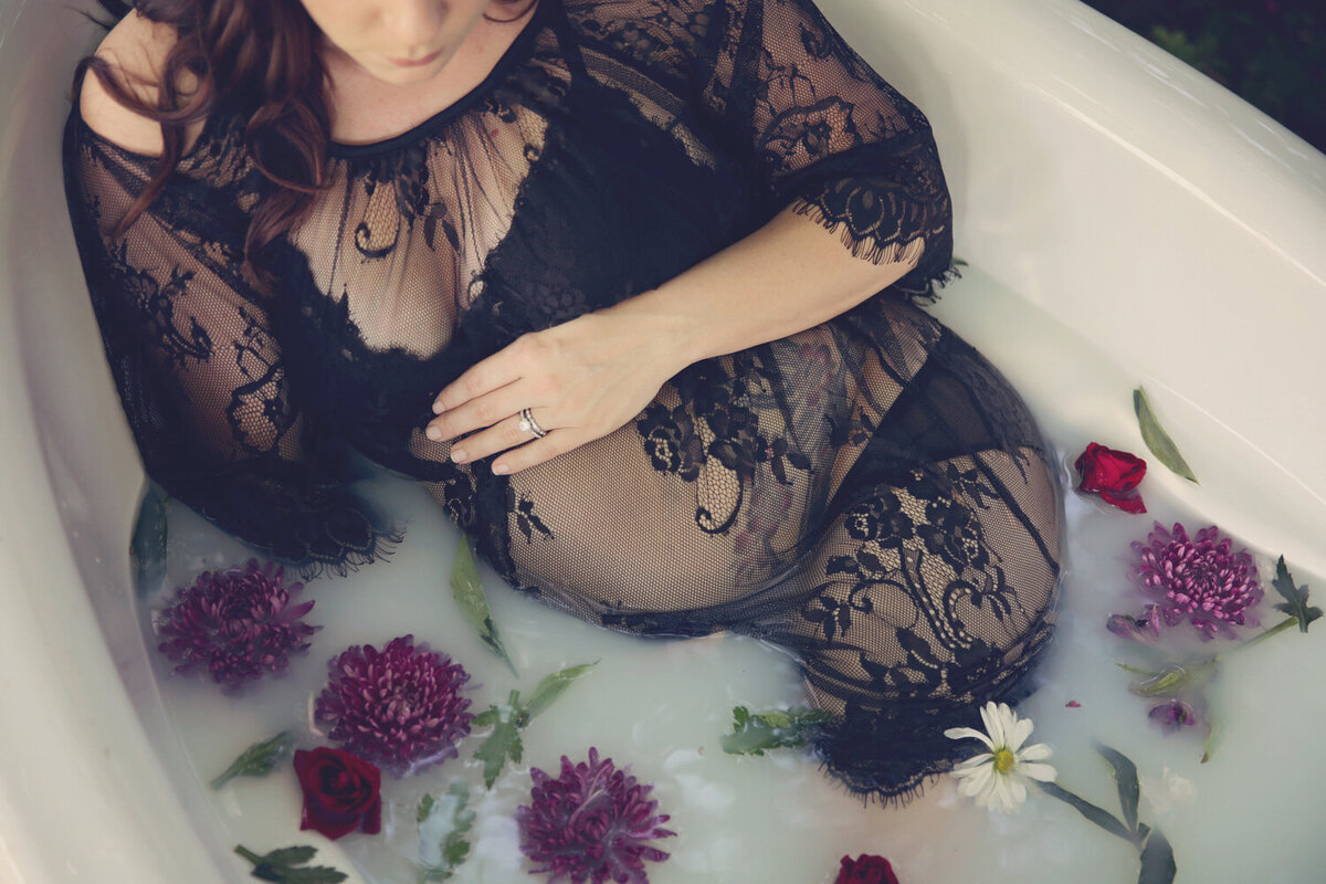 short black lace maternity dress