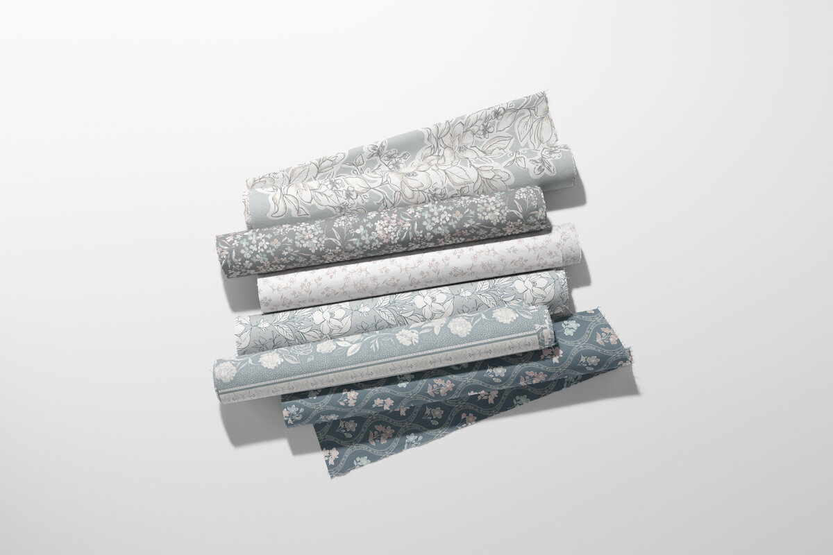 Fabric Rolls Mockup Twlight serenity 6 set