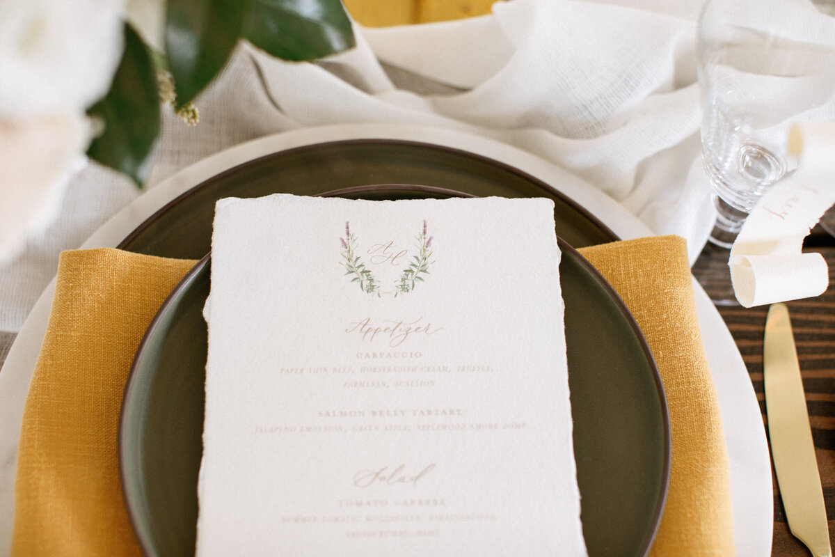 green-and-gold-wedding-menu