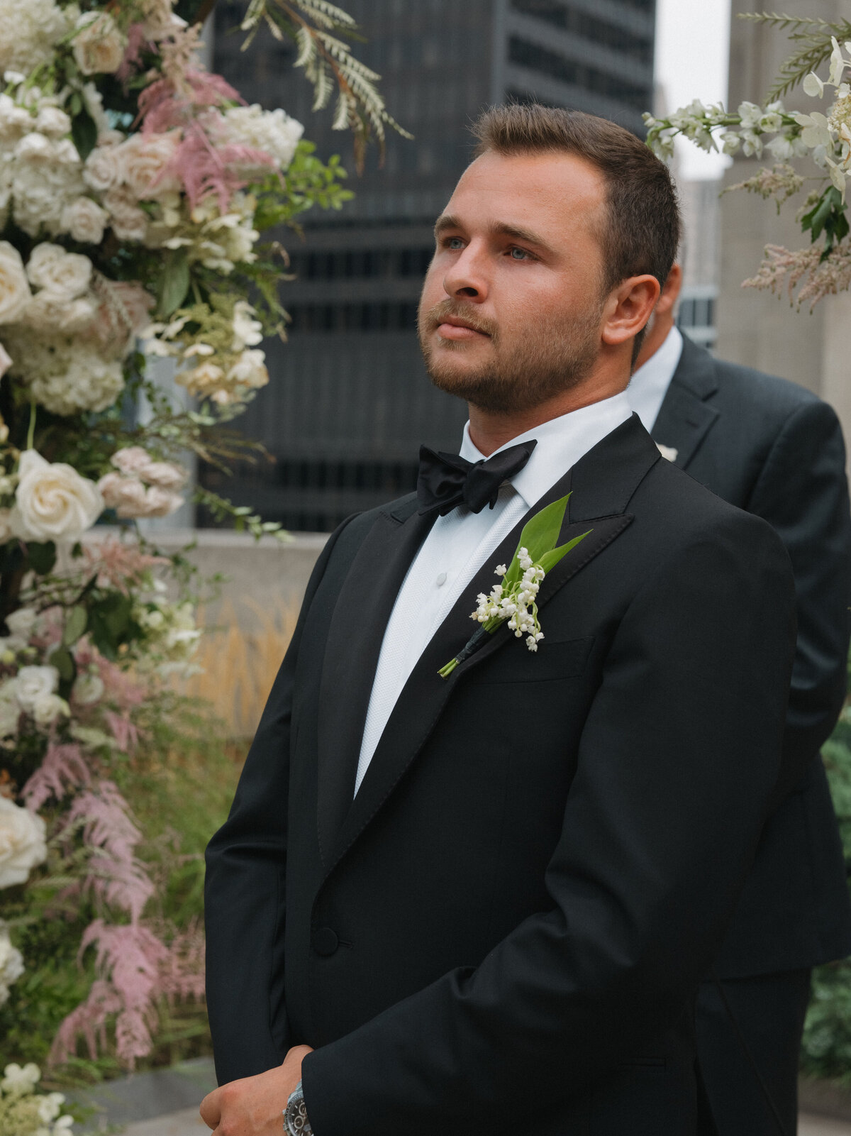 Editorial wedding photography captures ceremony moments at Old Post Office Chicago with Lauren Alatriste's fashion forward approach, showcasing architectural grandeur while maintaining sophisticated luxury wedding imagery and authentic emotional storytelling.