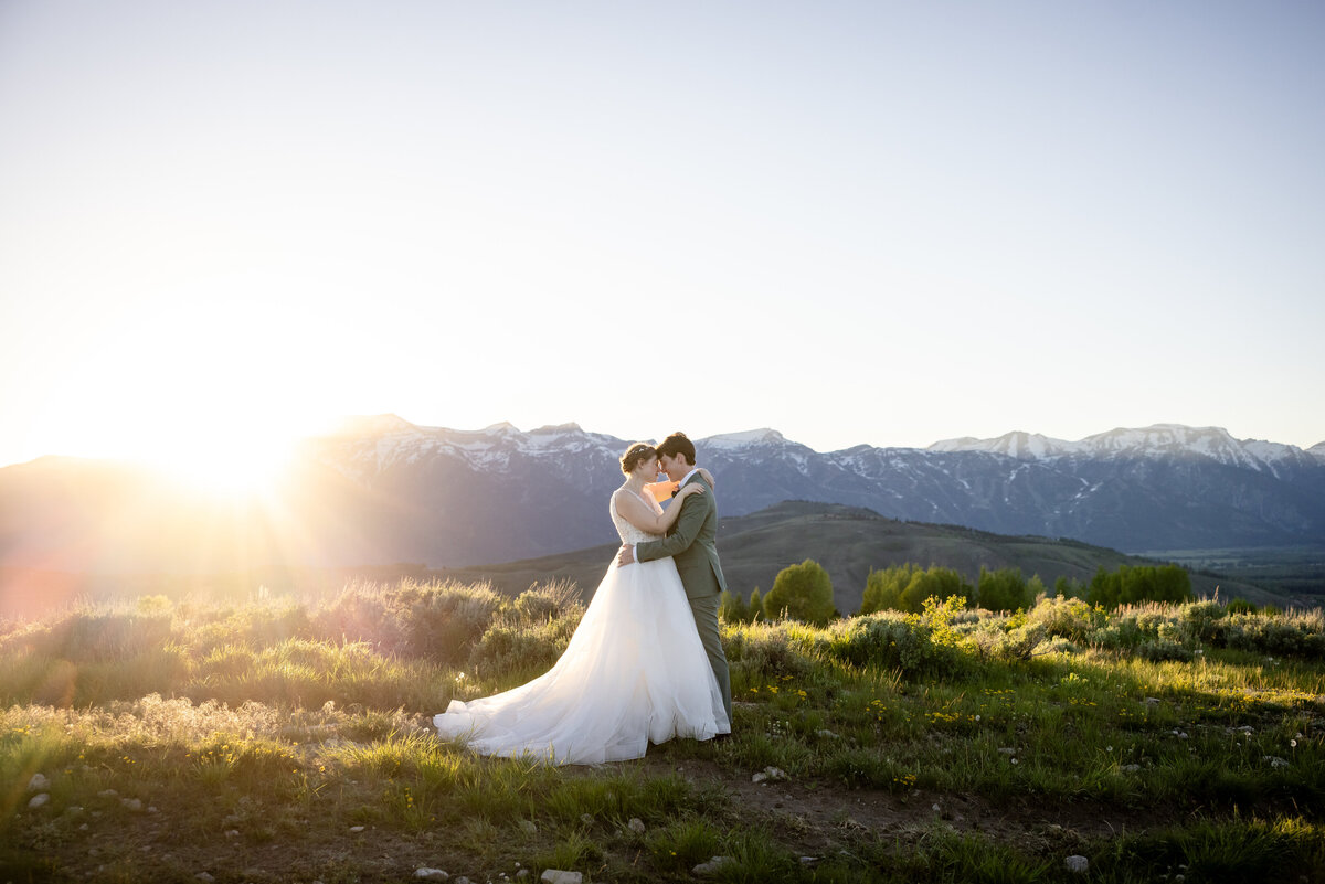 Grand Teton adventure elopement in Jackson Hole with snow-capped Tetons in the backdrop