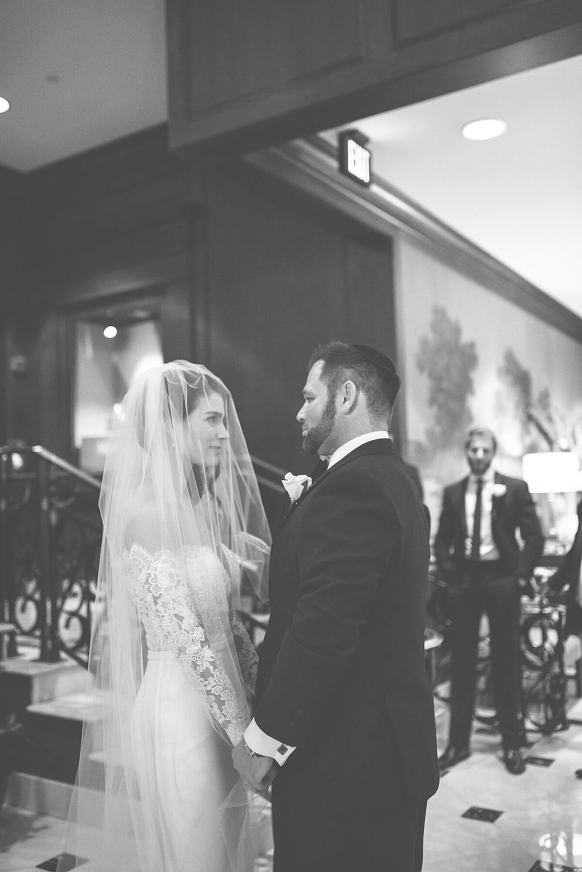 A modern sophisticated black tie Jewish wedding at the Townsend in Birmingham Michigan provided by top rated Metro Detroit wedding photographer Kari Dawson11