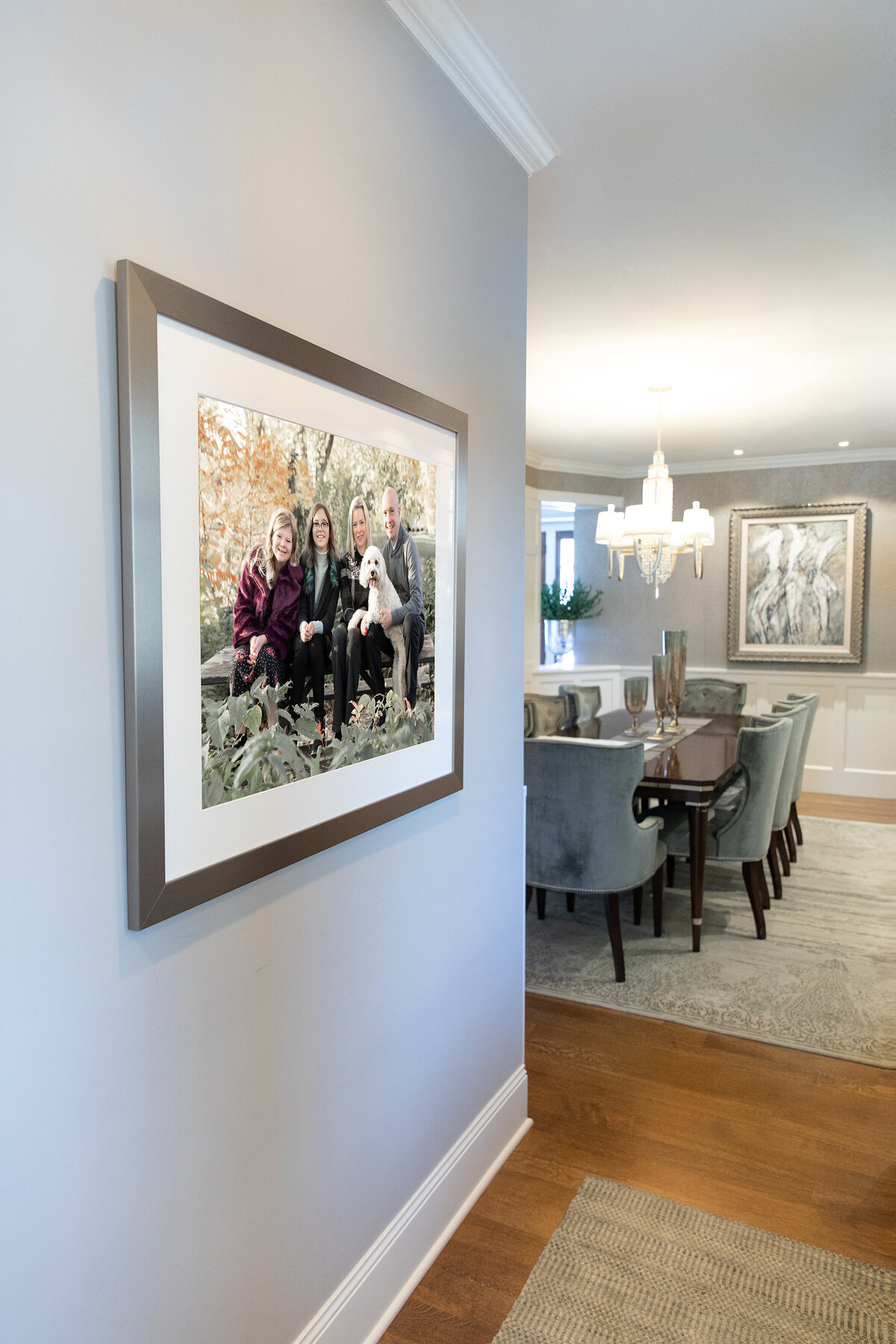silver-frame-of-family-in-hall