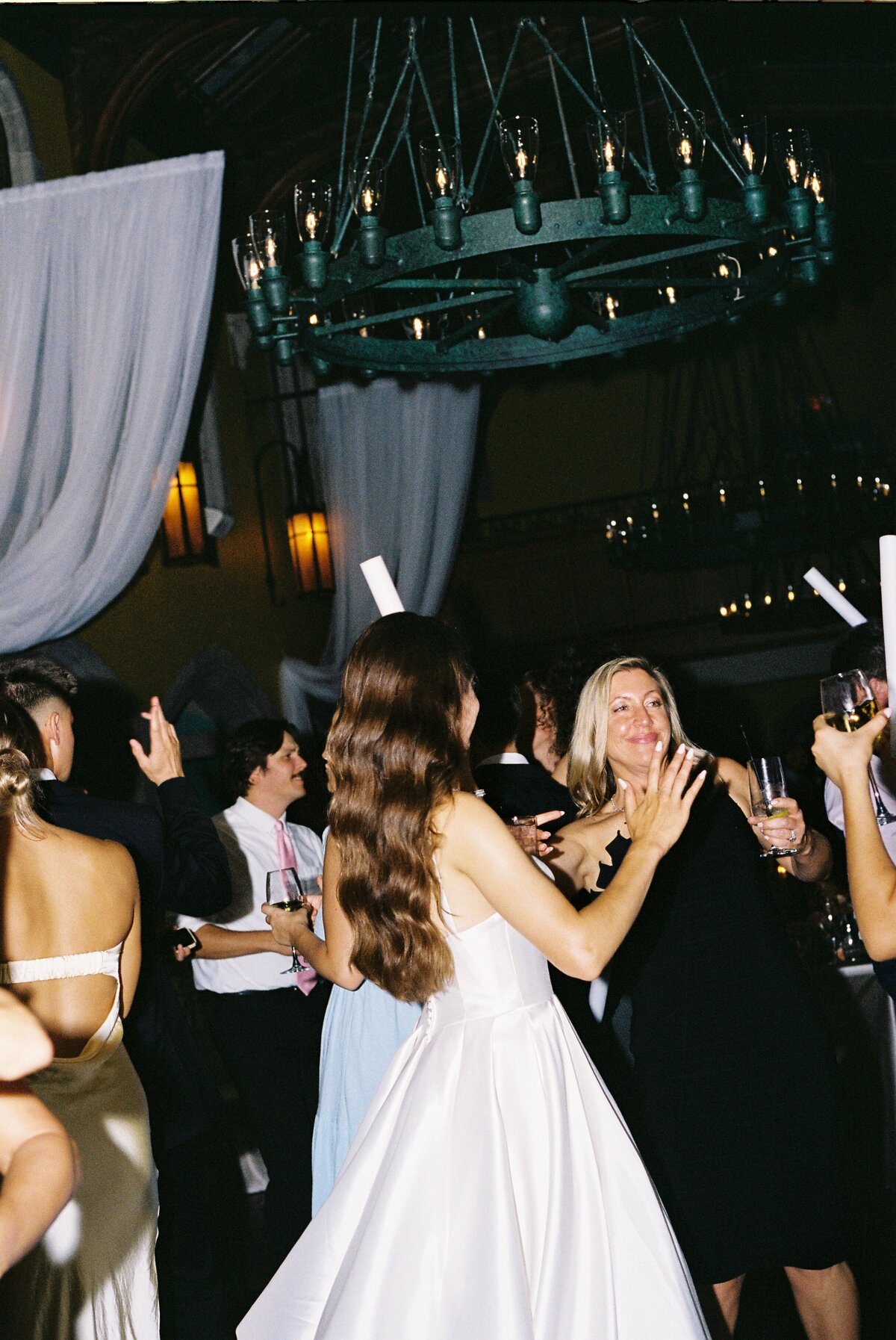 wedding guests enjoying reception