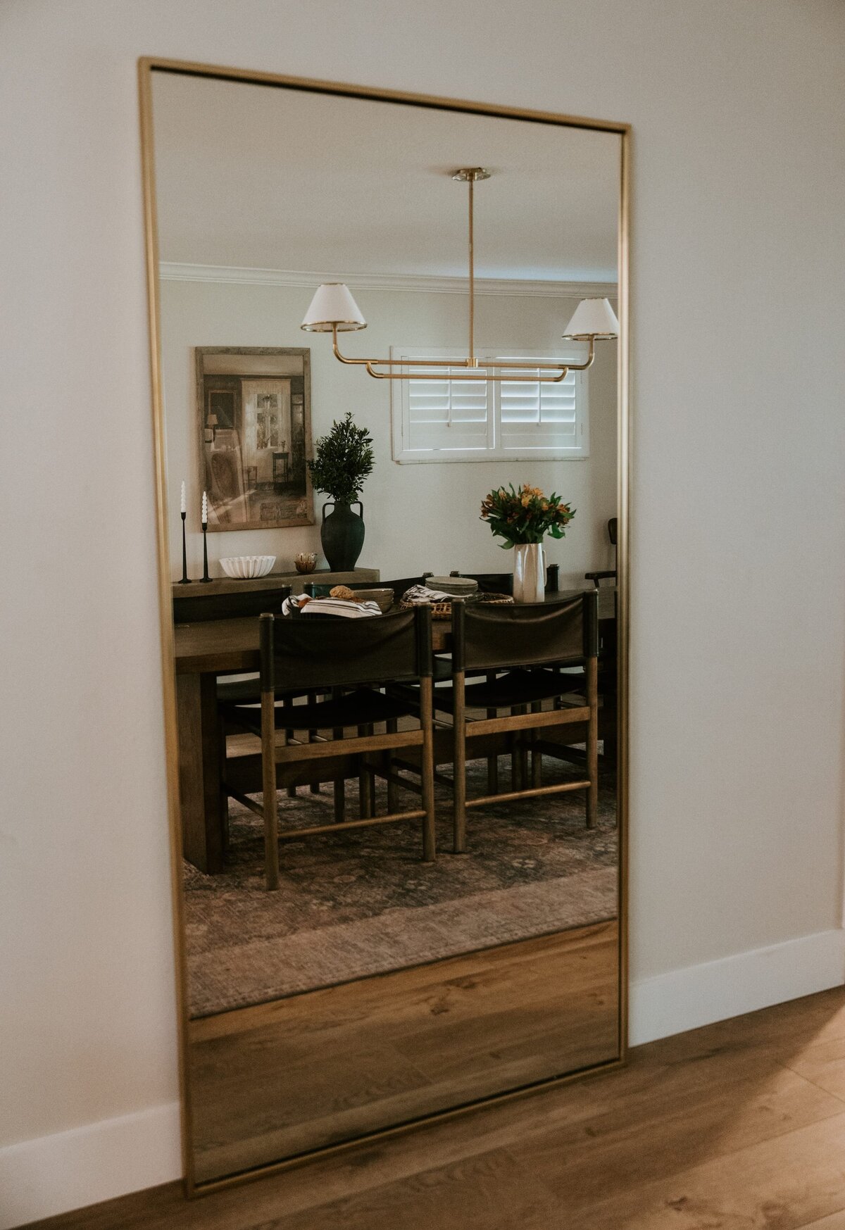 dewine design orlando interior design vintage cove trail gold square floor mirror