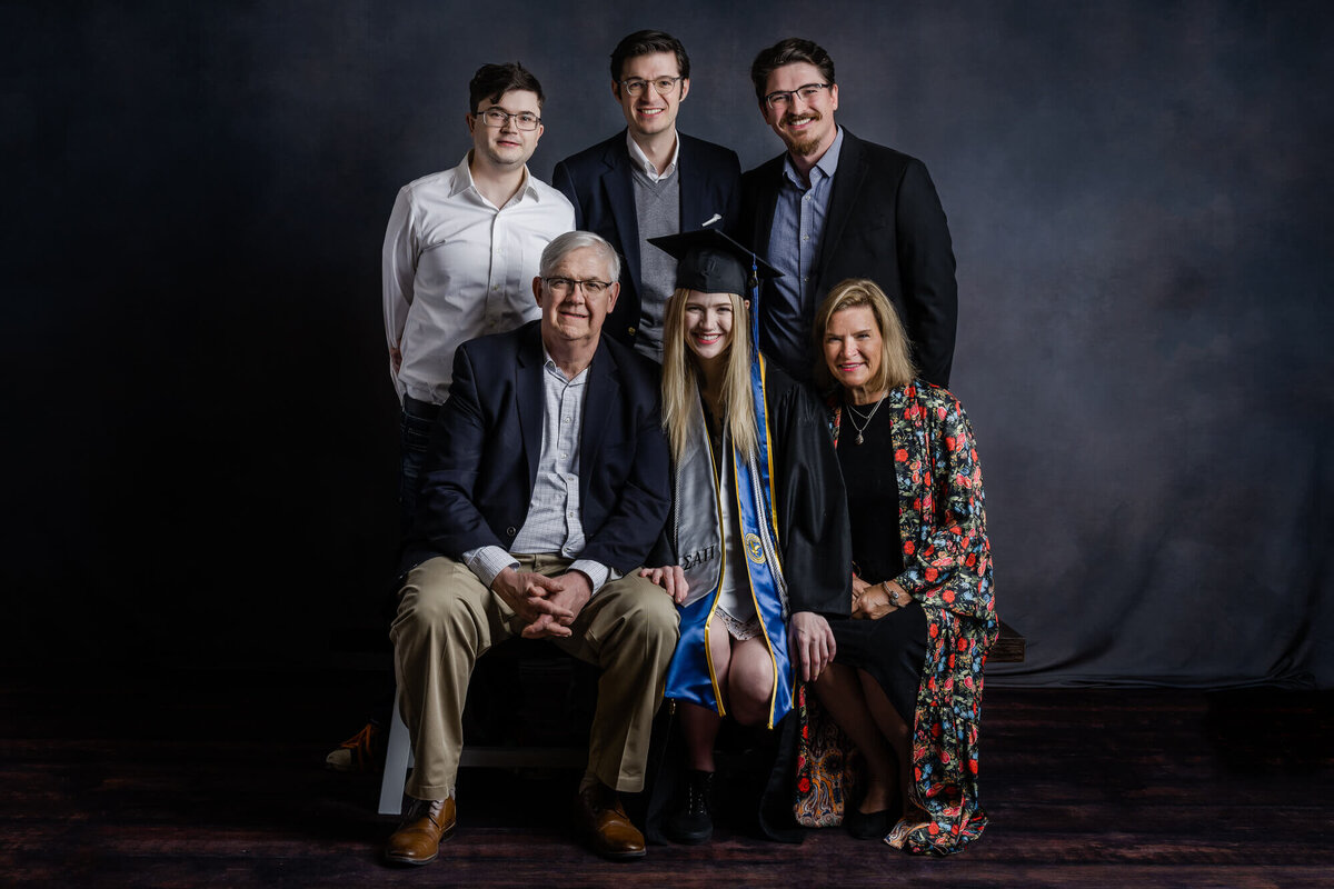 Extended Prescott family photography session in studio