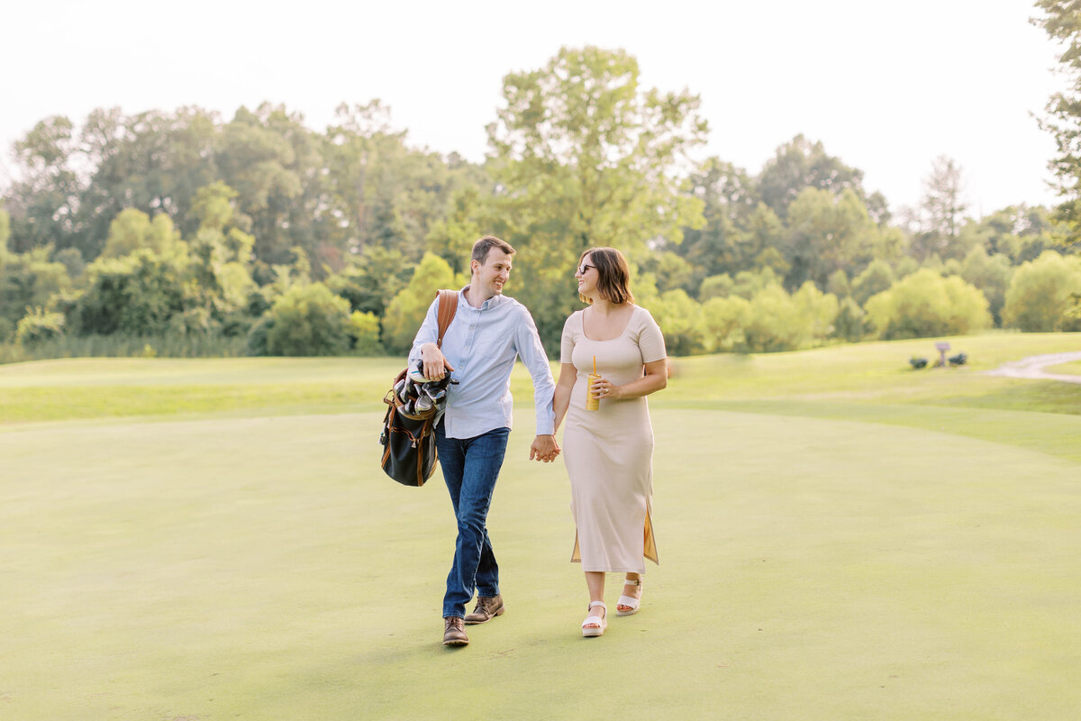 golf course engagement session