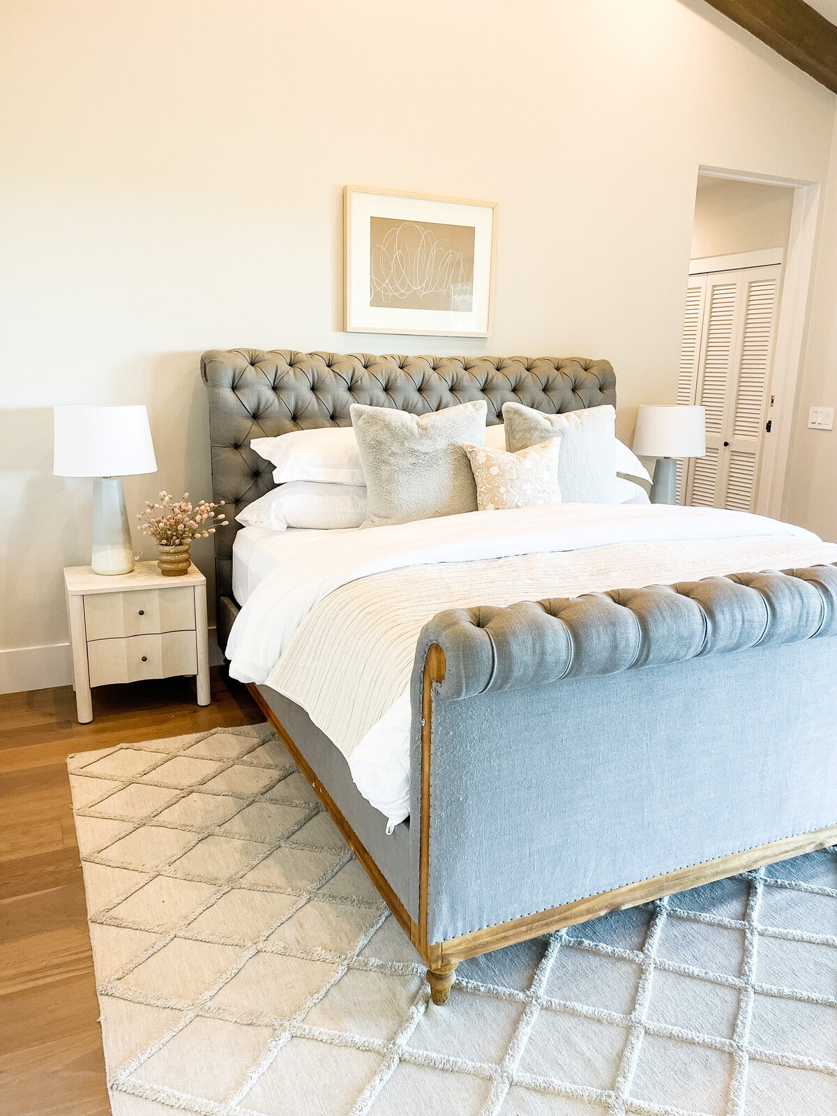 bed and bedside table
