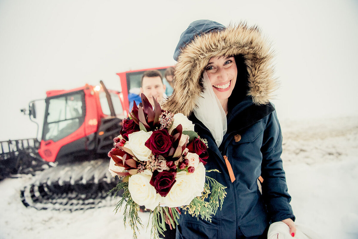 bride in snow
