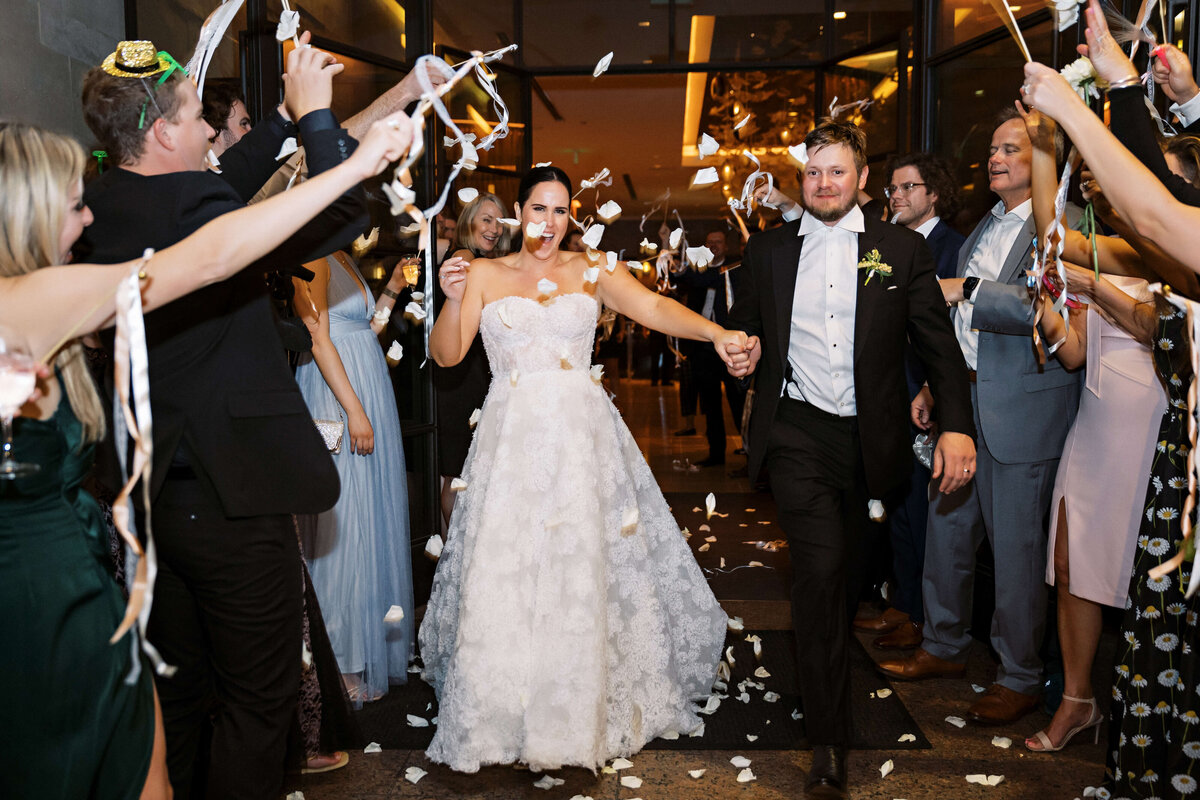 fun exit for bride and groom