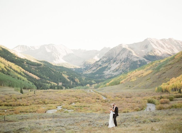 Matthew Moore - fine+art+photo+of+bride+and+groom+kissing+in+mountains+with+fall+foliage