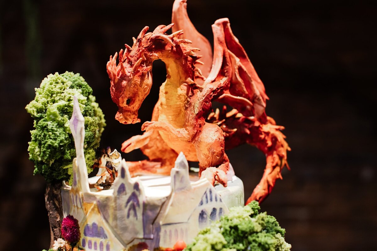 40 - Armature Works The Gathering Wedding Reception Lord of the Rings Dragon Cake - Tampa Bay Wedding Planner