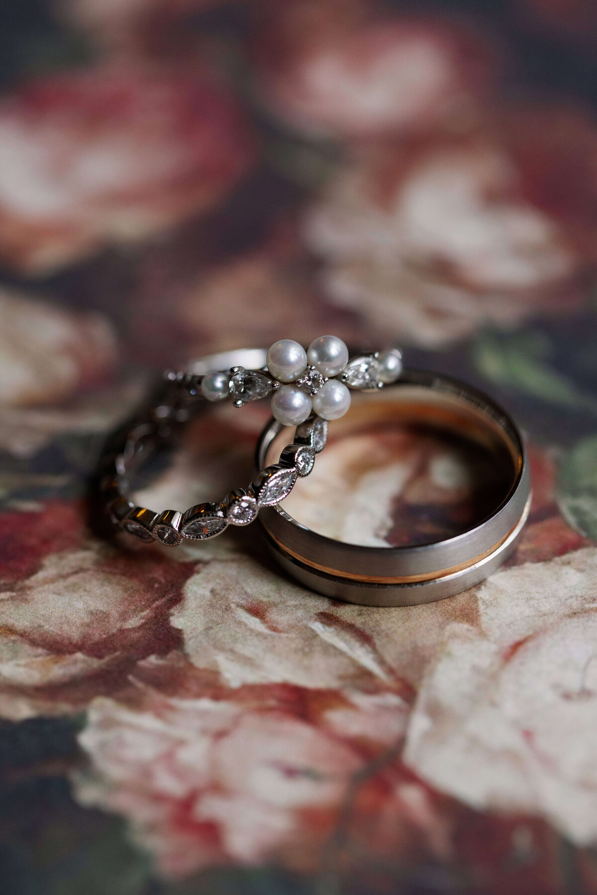 Pearl engagement ring