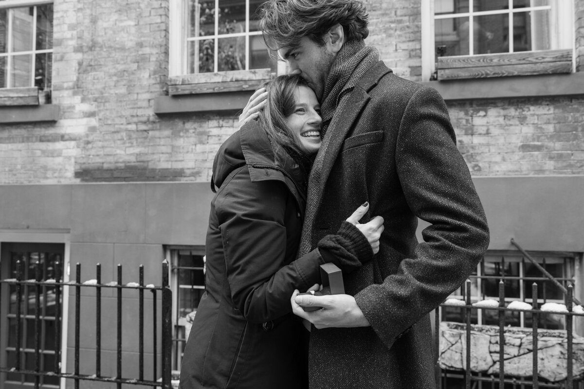 Joyous moments after proposal.