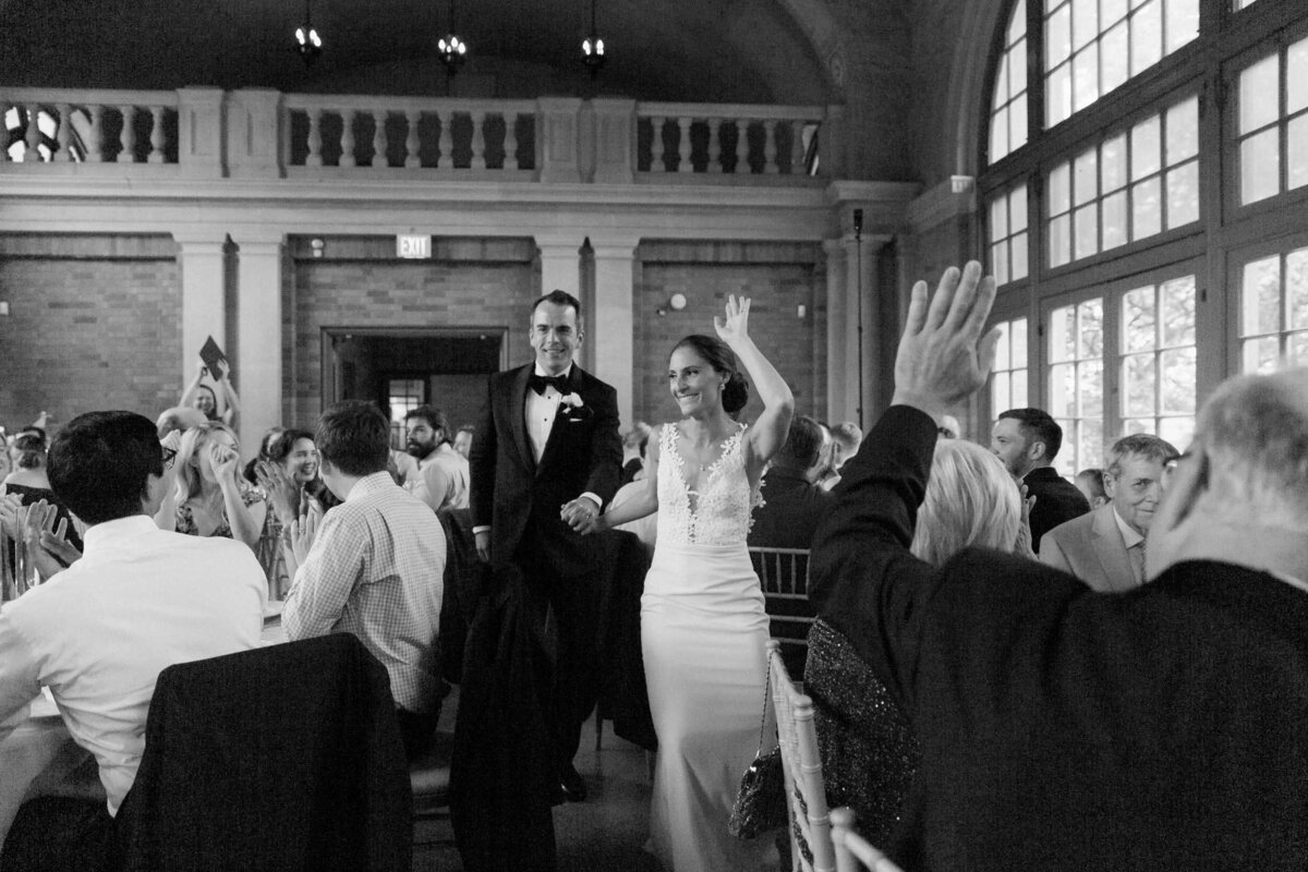 Bride and Groom's introduction at their reception at Luxury Chicago Outdoor Historic Wedding Venue.