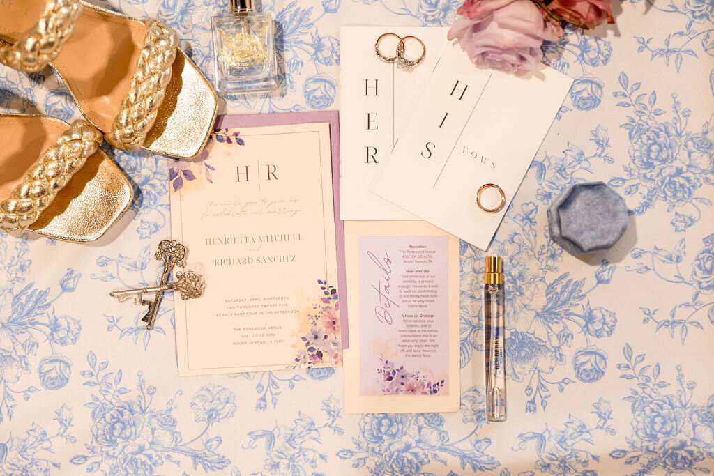 flat lays for weddings