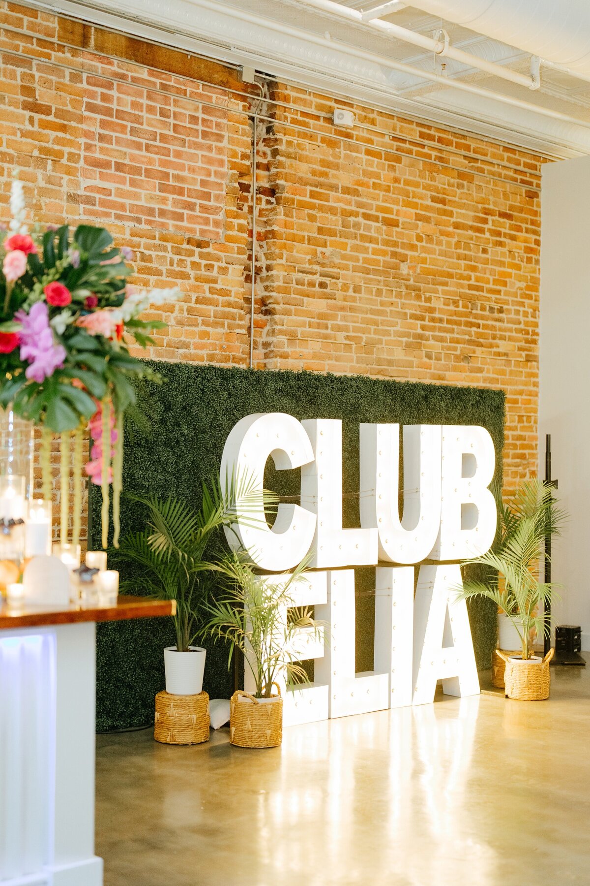 The Elia Downtown Wilmington NC Wedding Venue Miami Party Event Signage