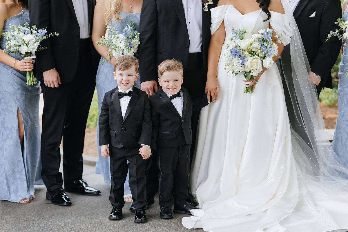 Ring bearers smiling together at the Greek Orthodox Church in Atlanta, GA.