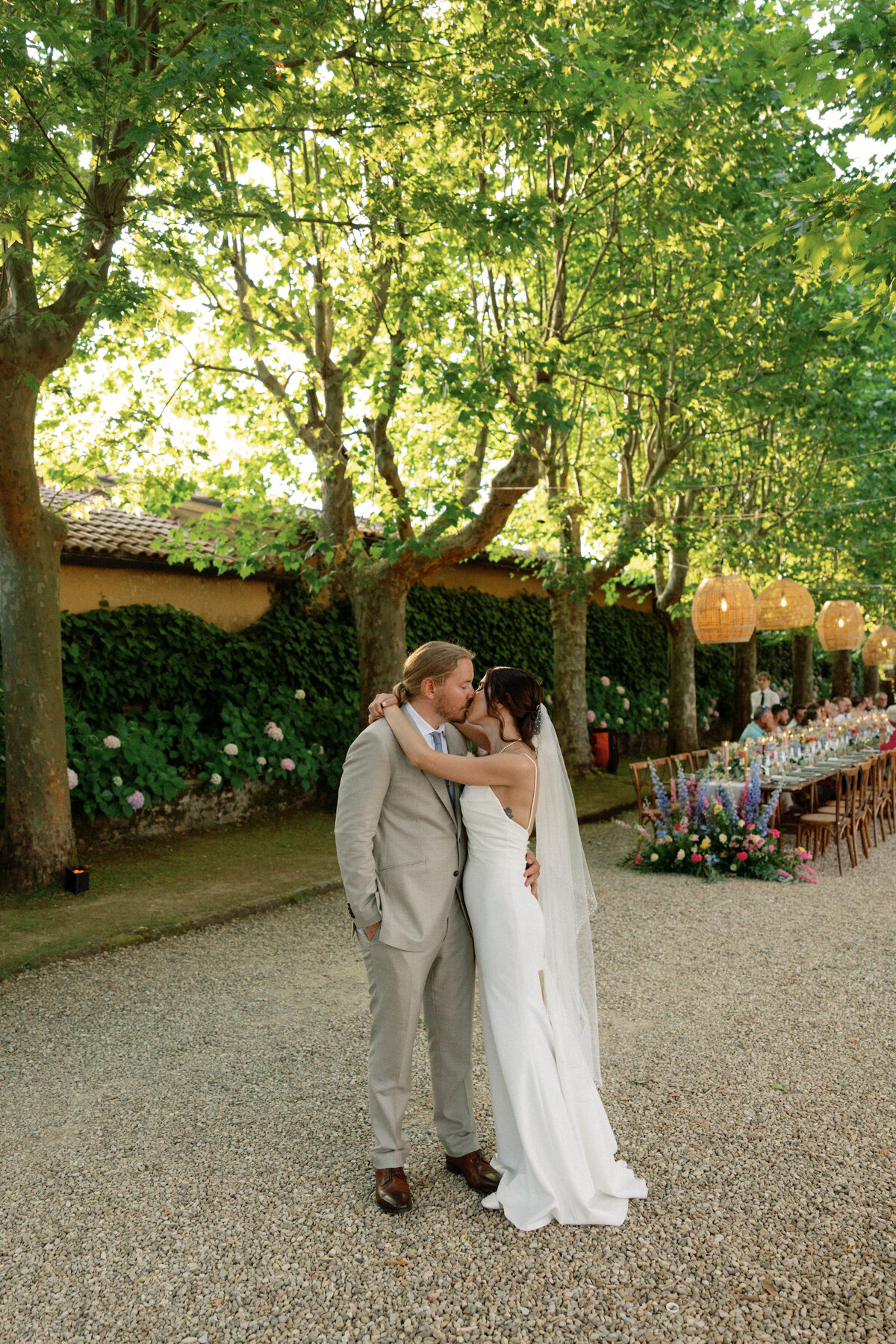 Videographer capturing moments at the Tuscany villa wedding