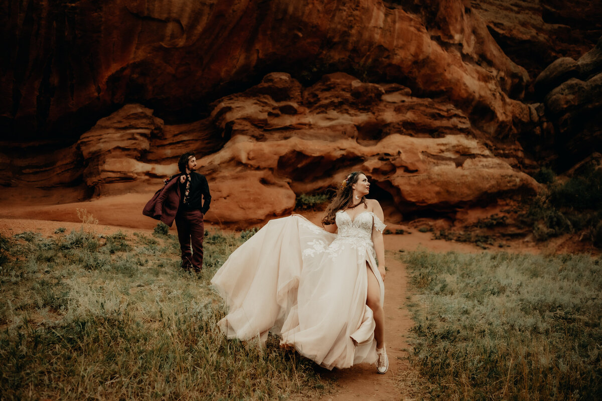 Wedding in Morrison, Colorado at Red Rocks Trading Post in fall of October