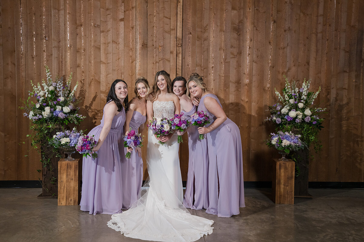 Cute bridesmaids wedding pose