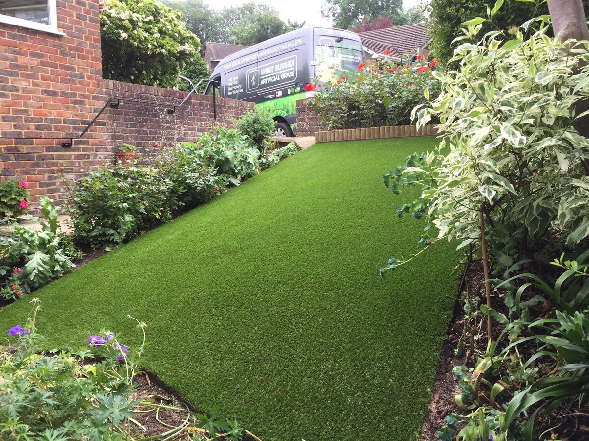 artificial grass on slope