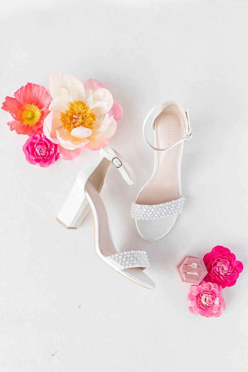 Wedding shoes and florals