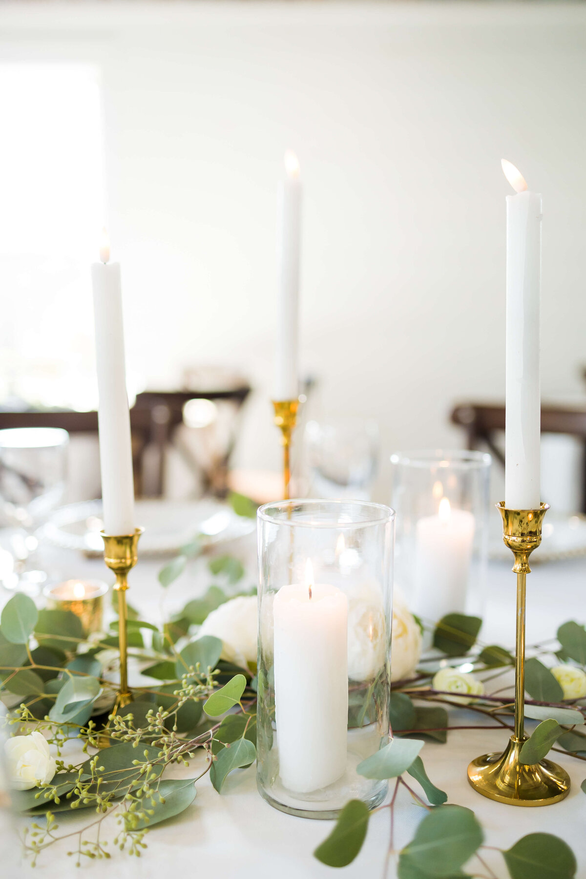 wedding candles at reception at  The Barn at White Oaks, Murray, Kentucky
