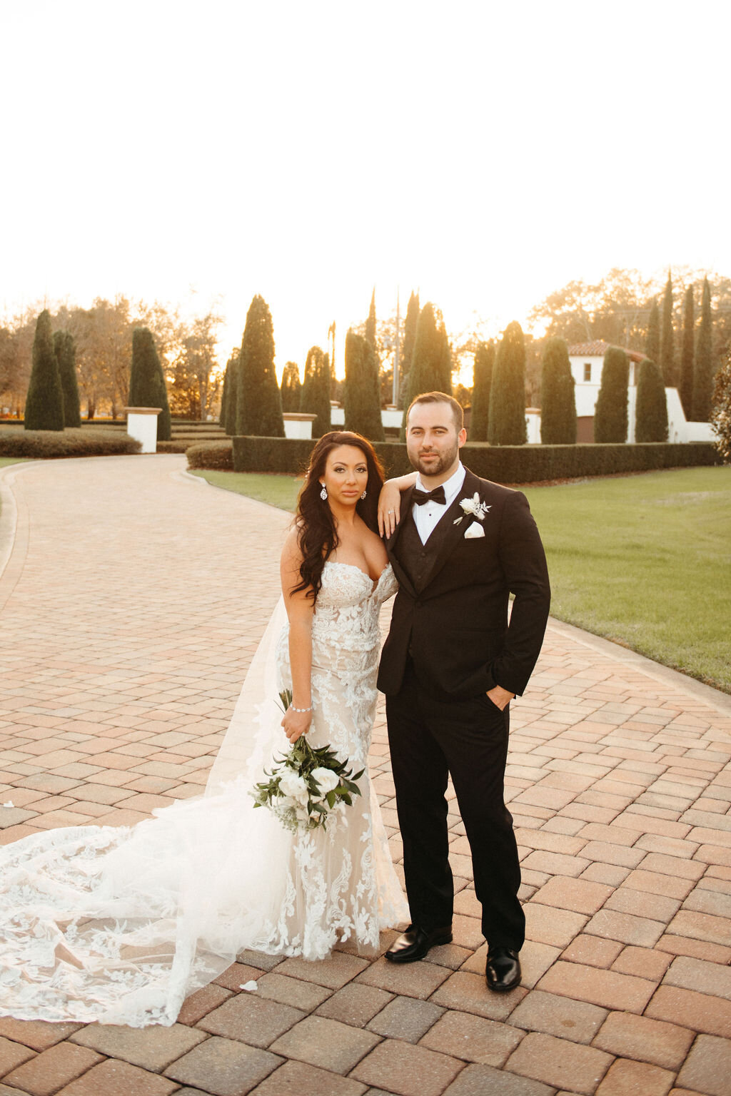 15 - Mision Lago Estate Wedding Bride & Groom Sunset - Tampa Bay Wedding Planner