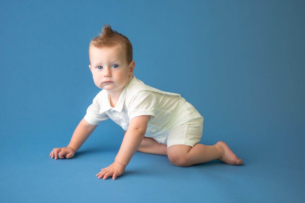 Milestone pictures Ohio one year old baby boy