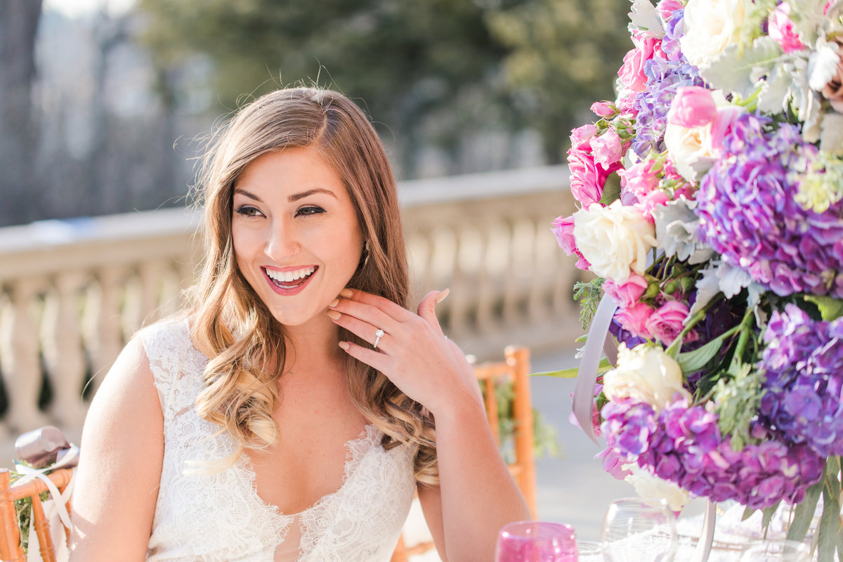 Bride laughing at luxury event center