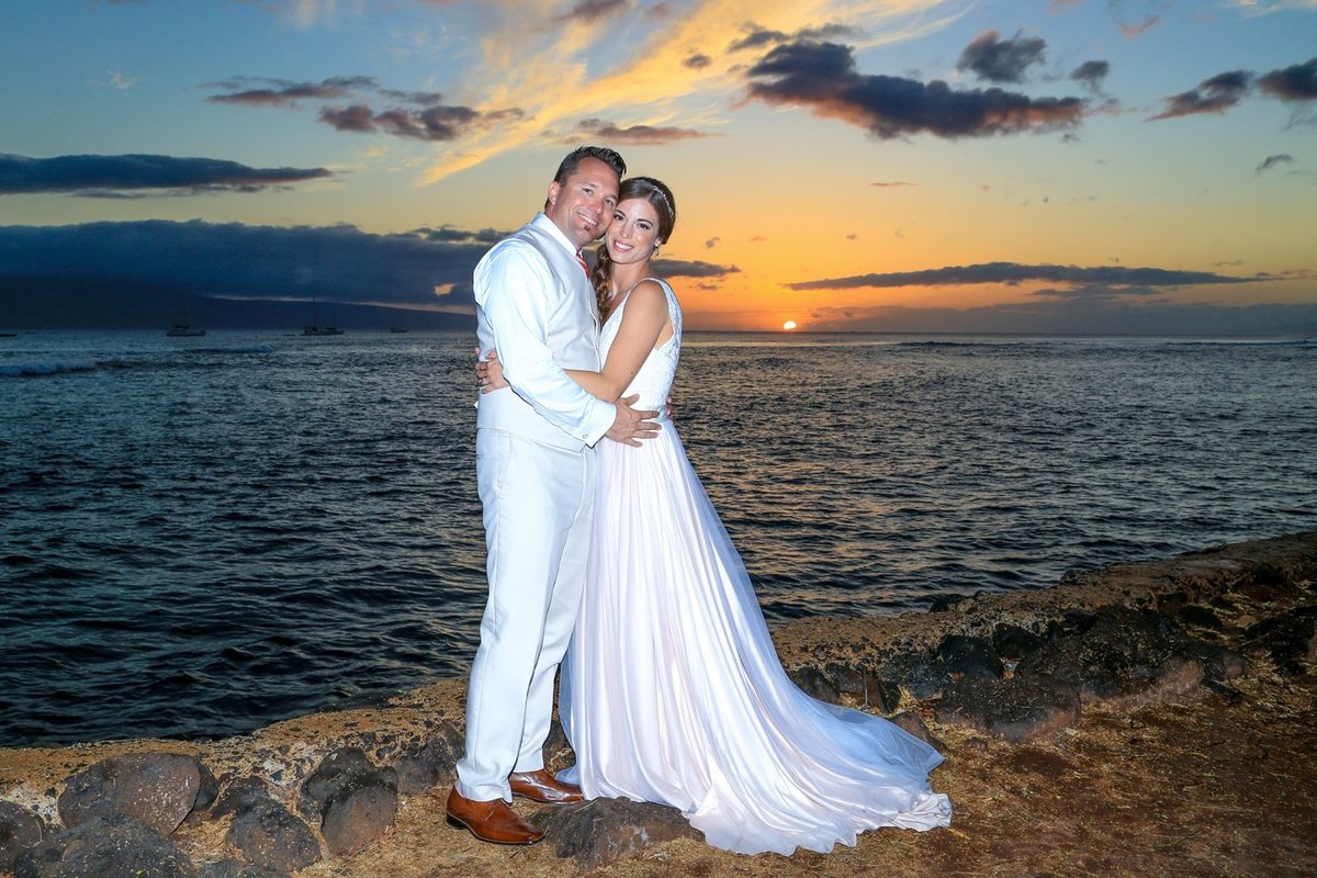 Capture Aloha Photography at The Westin Maui Resort and Spa With  Bride and Groom at sunset