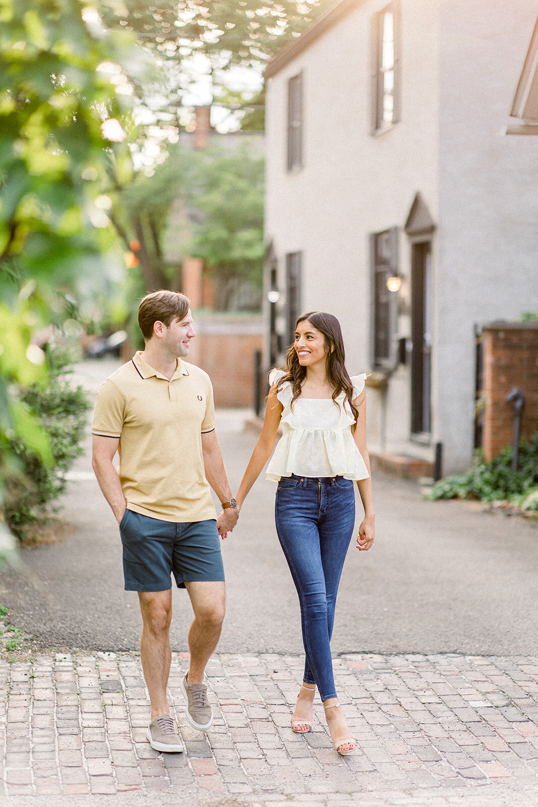 German village engagement session in columbus ohio