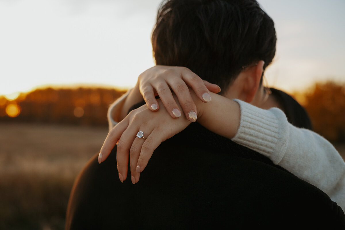 Closeup of engagement ring taken in Edmonton Alberta