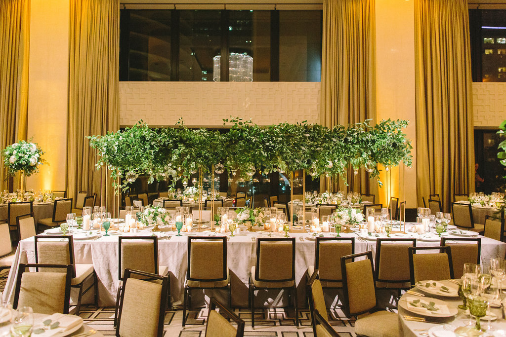 Langham Chicago Wedding WIth Elevated Centerpieces_39