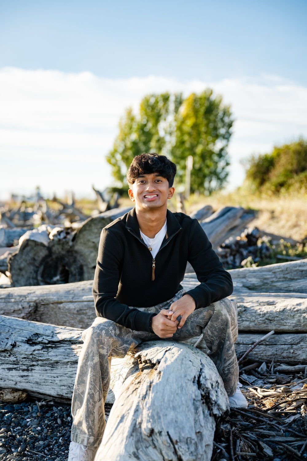 skyline high school senior guy at discovery park