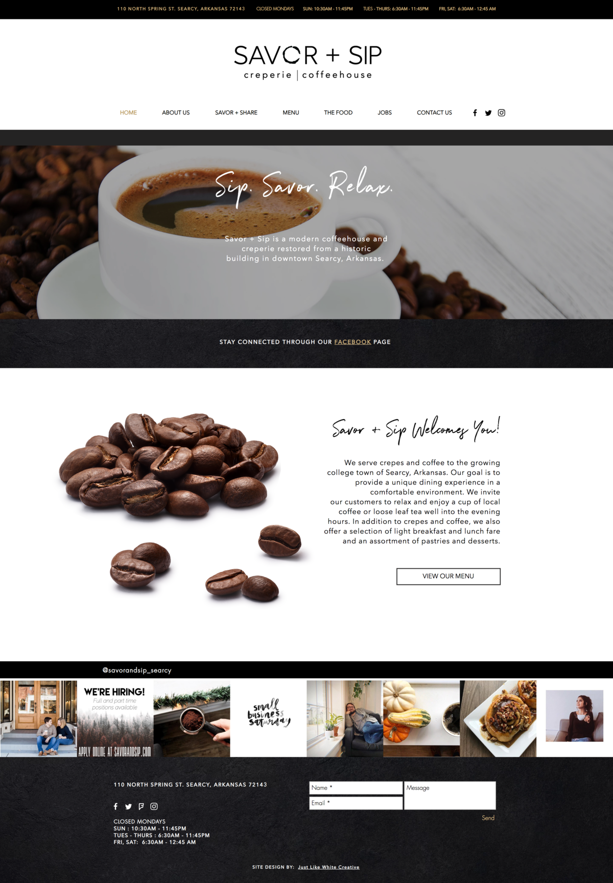 Coffee and cafe website design