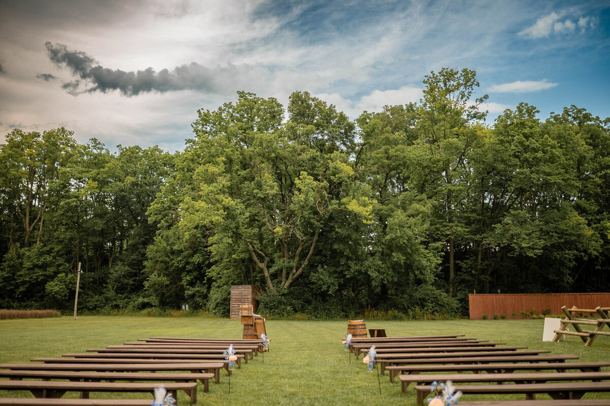 Outdoor wedding ceremony setup
