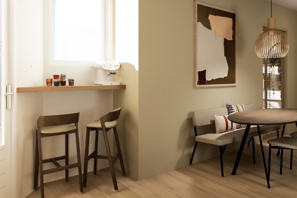 Casa Nine Dots interieur ontwerp render keuken