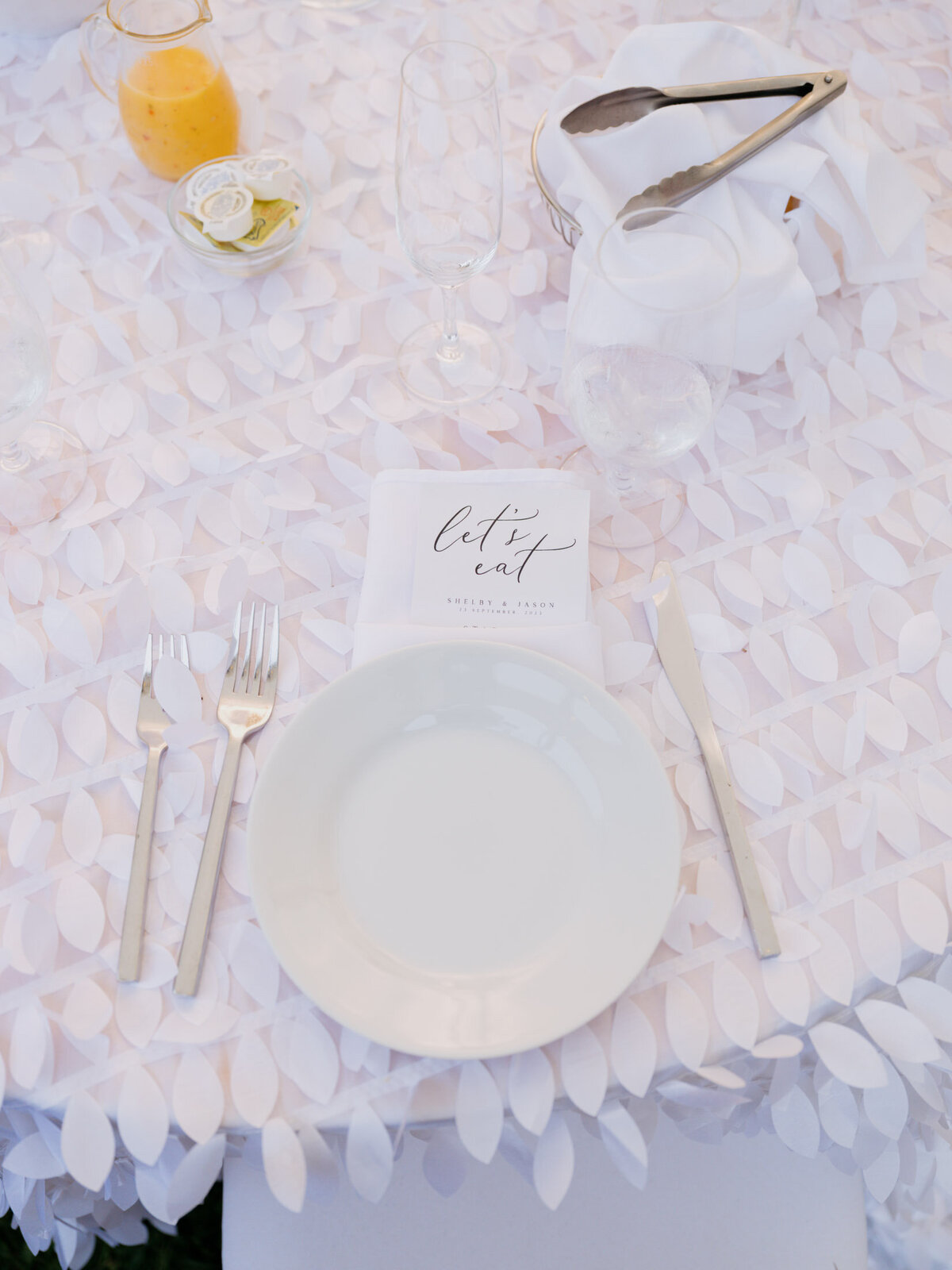 Elegant tented reception at private estate wedding