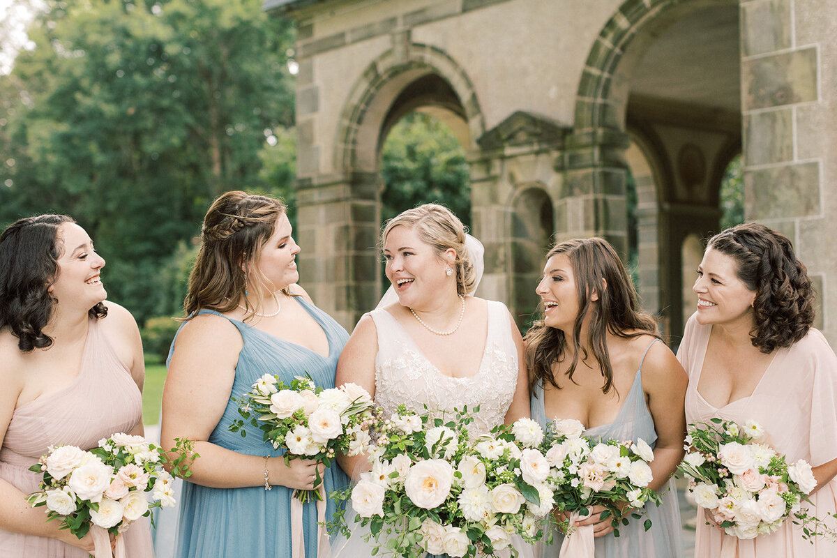 Bride with Bridal Party and Bouquets