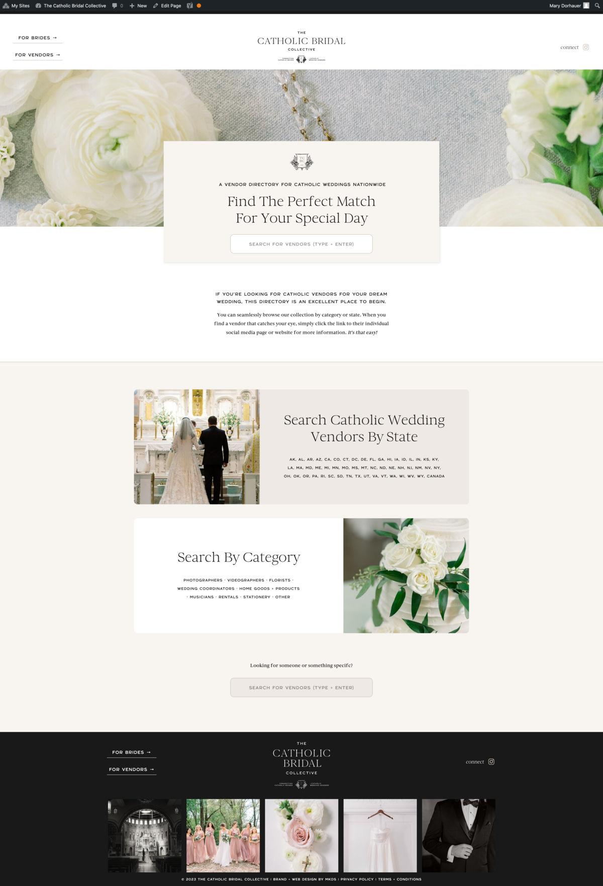 a mockup showing a timeless website design for a wedding planner