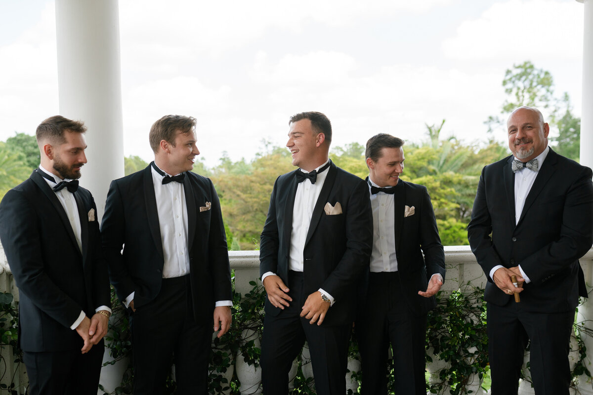 Groomsmen portraits at La Casa Toscana wedding venue