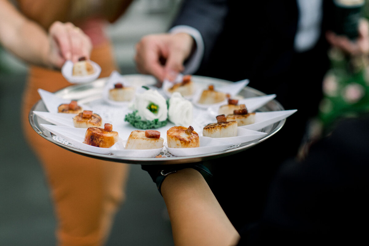 appetizers served at cape cod wedding reception